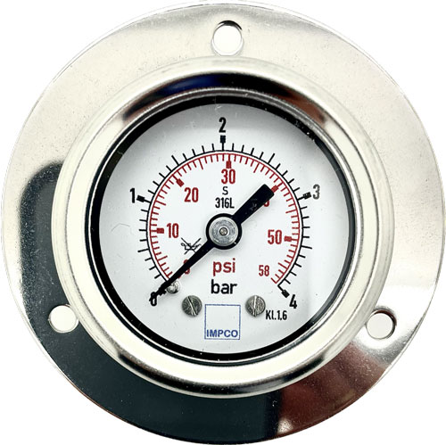 Rohrfeder-Manometer 40mm 0-40 bar 1/8" NPT unten rückseitig mittig